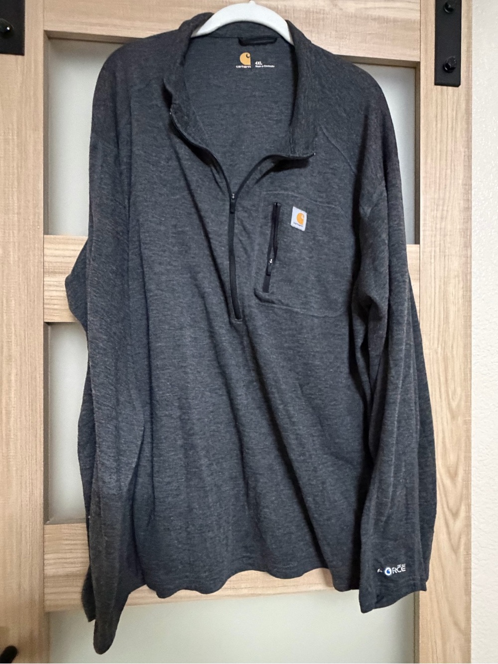 Carhartt Men’s Dark Charcoal Zip-Up Pullover Sweater